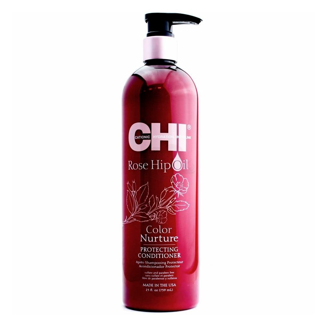 Захисний кондиціонер для фарбованого волосся CHI Rose Hip Oil Color Nurture Protecting Conditioner з олією троянди та кератином, 739 мл